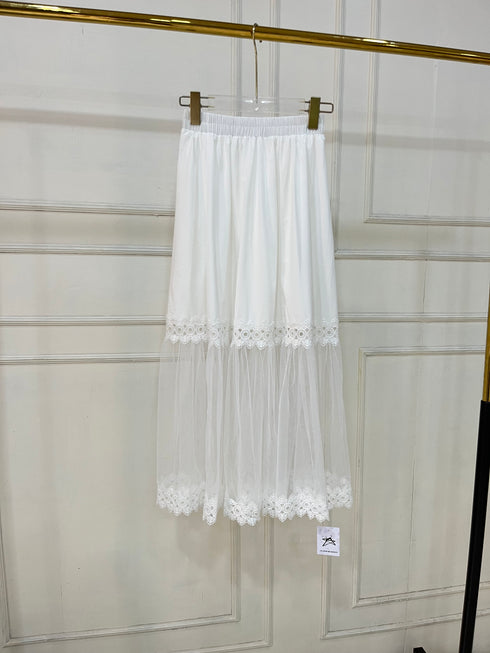 Women Trendy Lace Detail Long Skirts